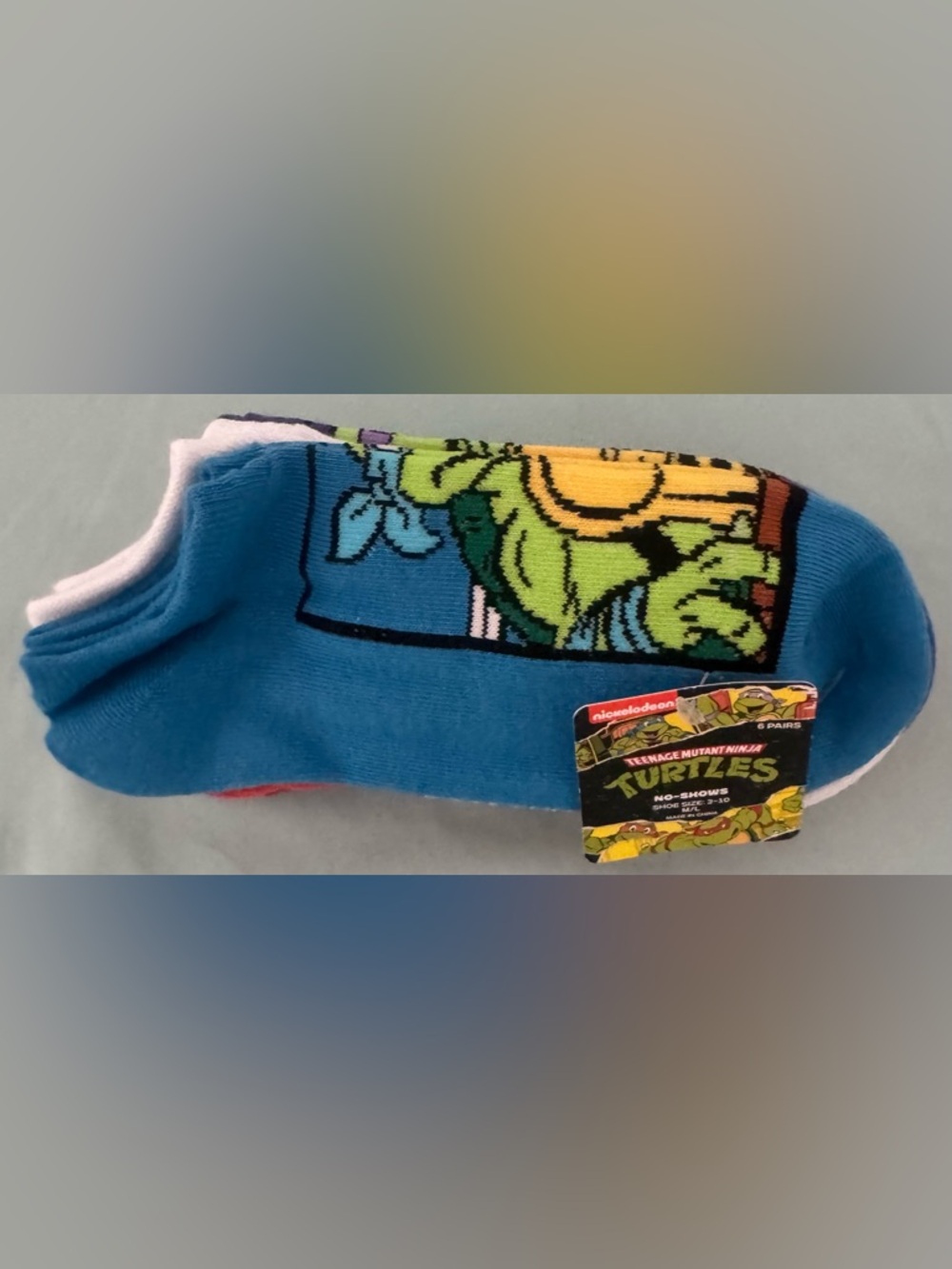 Boys Nickelodeon Teenage Mutant Ninja Turtles 6pk No-Show Socks- Multicolor Pack - Picture 4 of 5